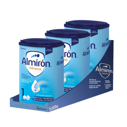 [3 UNIDADES] Almirón Advance 1 | 800g | Leche Infantil en Polvo para Bebés de 0 a 6 Meses – Sin Aceite de Palma