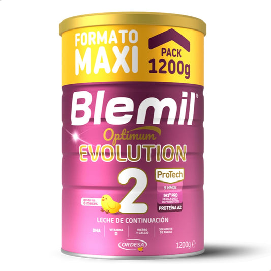 Blemil 2 Optimum Evolution | 1200g | Leche de Continuación en polvo para Bebé Desde los 6 Meses - Formato Ahorro